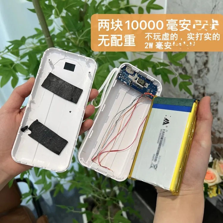 超大容量自带线快充充电宝可上飞机户外适用女款网红可爱透明创意