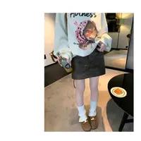 【XZ003】高腰复古半身裙女秋冬设计感a字皮裙休闲百搭小众短裙