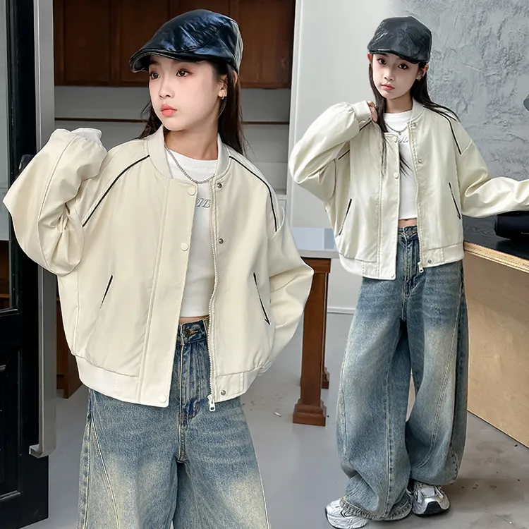 女童秋款外套休闲短款防水夹克韩版春秋中大童宽松百搭时尚洋气ol