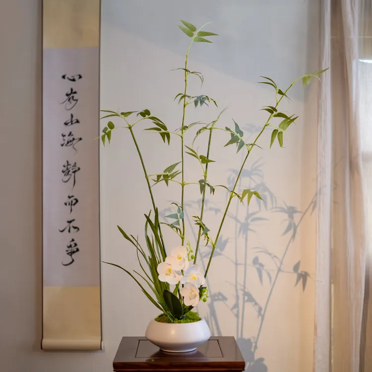 海虹景品节节高升竹子盆景仿真绿植新中式宋代美学茶室禅意摆件