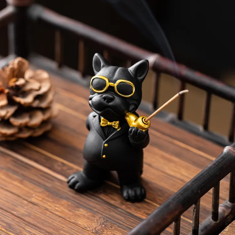 社会恶霸犬树脂香插创意个性家居茶室茶台线香香插卡通装饰品摆件