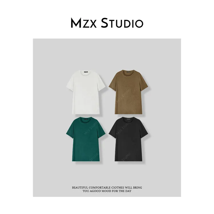MZX 夏季亚麻透气极简休闲T恤上衣SY8065-F