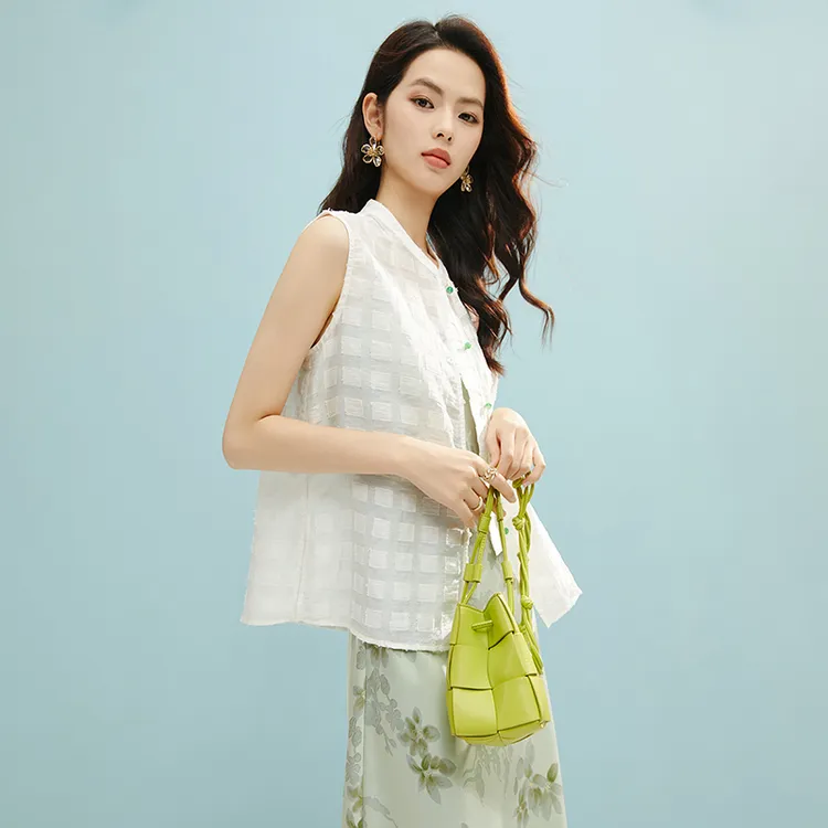 【粉丝专享】2025夏上衣提花丝麻衬衫女25011718