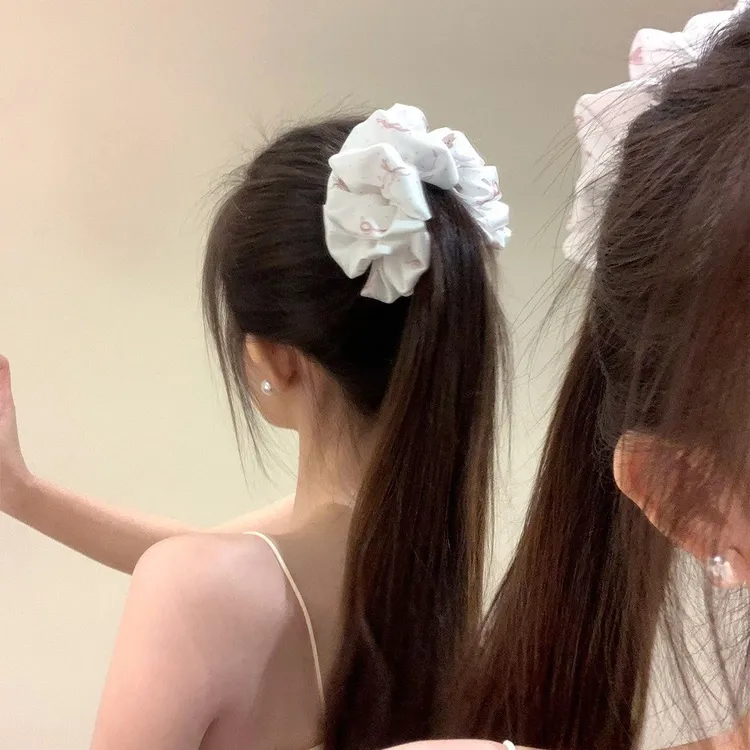 韩系布艺褶皱蝴蝶结香蕉夹女高级感后脑勺马尾夹半扎发鲨鱼夹头饰