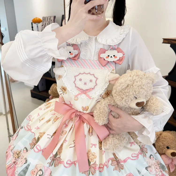 长袖甜美可爱洛丽塔衬衫秋季lolita内搭上衣软妹风学生娃娃领洋气