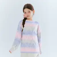 笛莎女童渐变扎染毛衣秋冬新款儿童圆领绞花打底针织衫-7N2555501