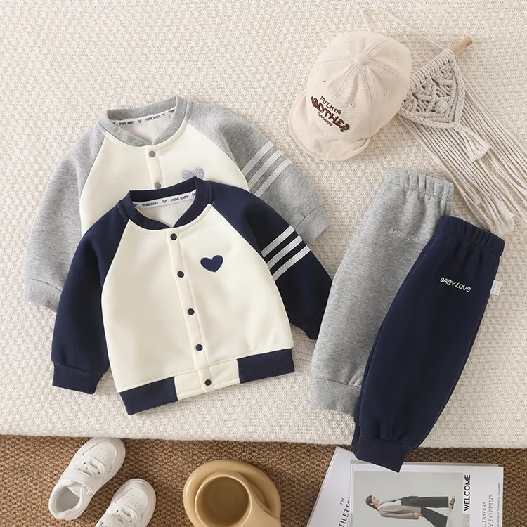 小童春秋薄款套装男童女童婴儿童装秋装两件套宝宝外出服衣服洋气