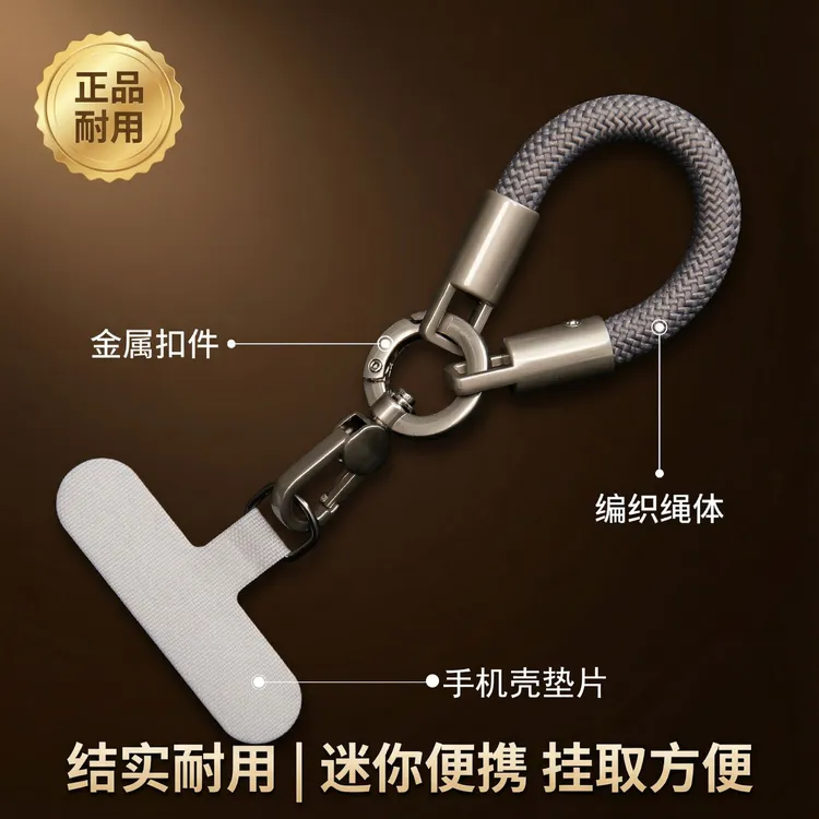 时尚迷你手机挂绳短款指环绳钥匙扣手机壳结实防丢耐用挂饰通用