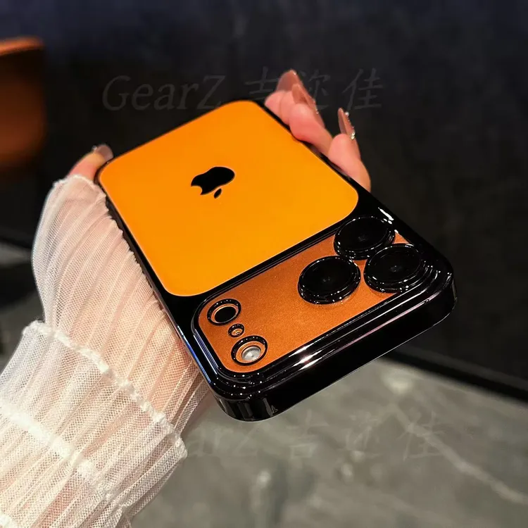 适用于苹果17promax超薄PC皮革手机壳iphone17简约全包防摔保护壳