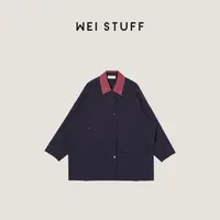 WEI STUFF  “旧时光” 秋冬时髦拼接撞色翻领休闲外套 9822