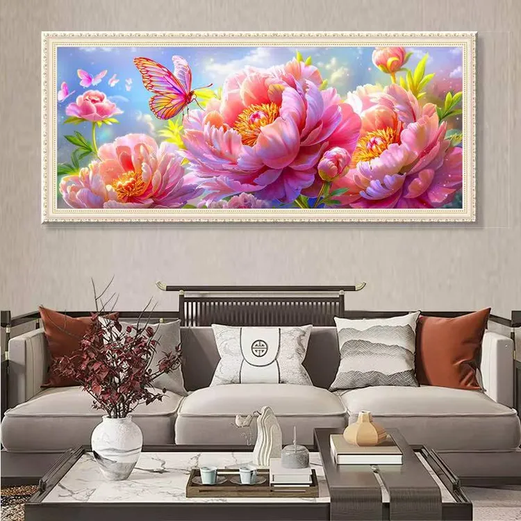 十字绣2026新款手工满绣中式复古花卉花开富贵客厅卧室客厅挂画