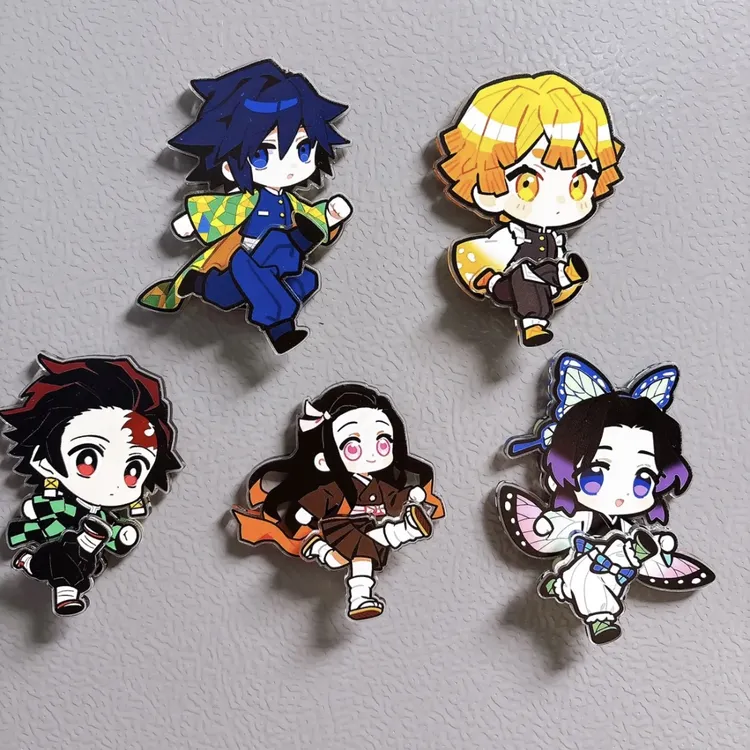 鬼灭之刃周边炭治郎富义勇冈创意亚克力跑步可转冰箱贴收藏送礼