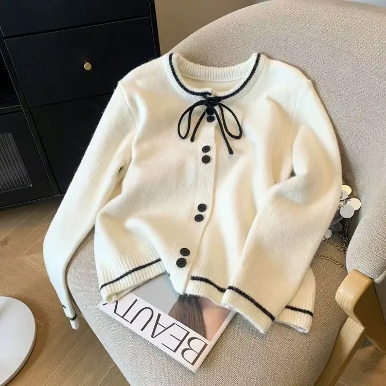 女童开衫外套秋冬2025新款学生洋气中大童针织衫百搭毛衣女孩上衣