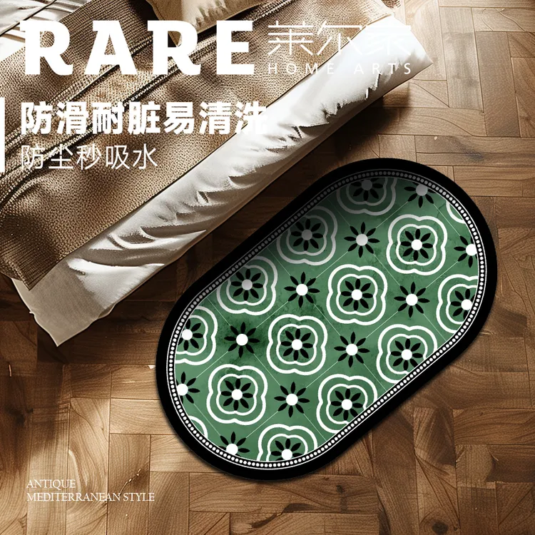 摩洛哥风格硅藻泥床边毯新地毯玄关防滑垫子复古家用入户门垫