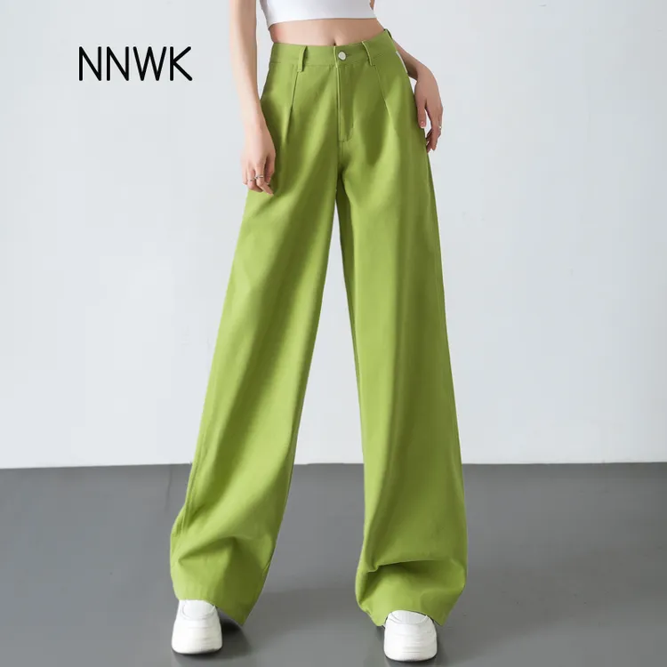 多巴胺服装女春秋高腰牛仔裤女宽松阔腿裤2025女士新款裤子直筒裤