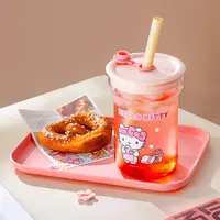 三丽鸥玉桂狗高硼硅玻璃杯家用女生高颜值可爱水杯带盖带吸管杯子