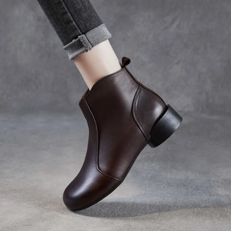 真皮马丁靴女2025新款单靴子复古百搭软底舒适不累脚配裙子小短靴