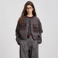 【女装优选】百家好复古格子小香风外套女2025秋上衣女B0015D53762