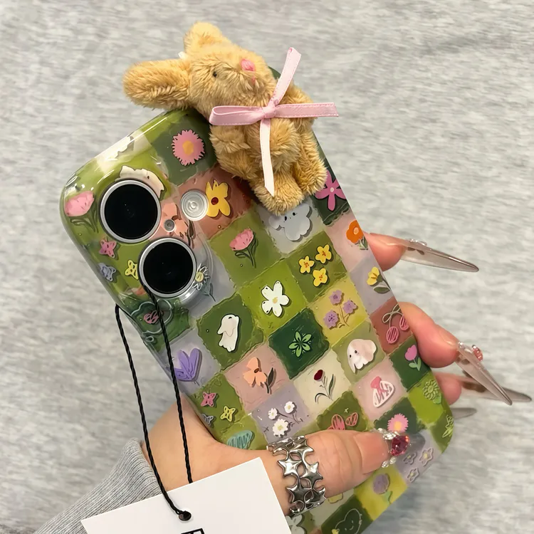 BANCA早秋碎花小兔子适用苹果16/17手机壳iPhone15小米14vivoppo