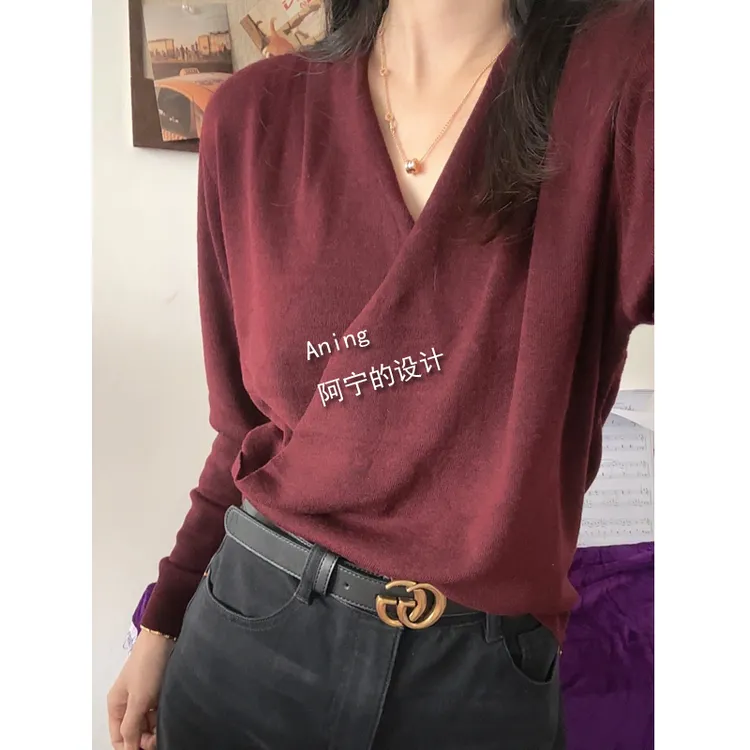 【精纺加厚】秋冬新款知性优雅气质领带范羊毛衫