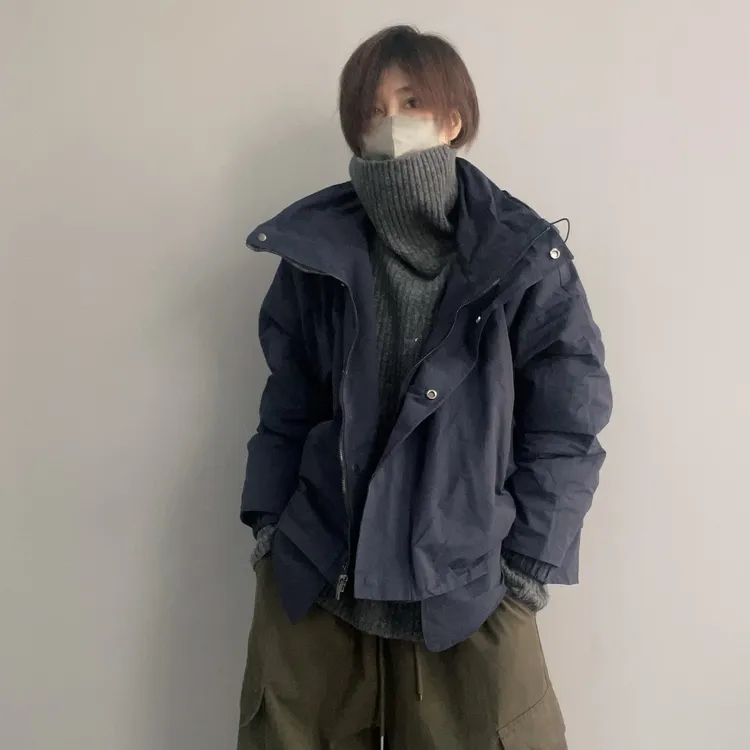 S079 立领拉链棉服休闲时髦宽松百搭