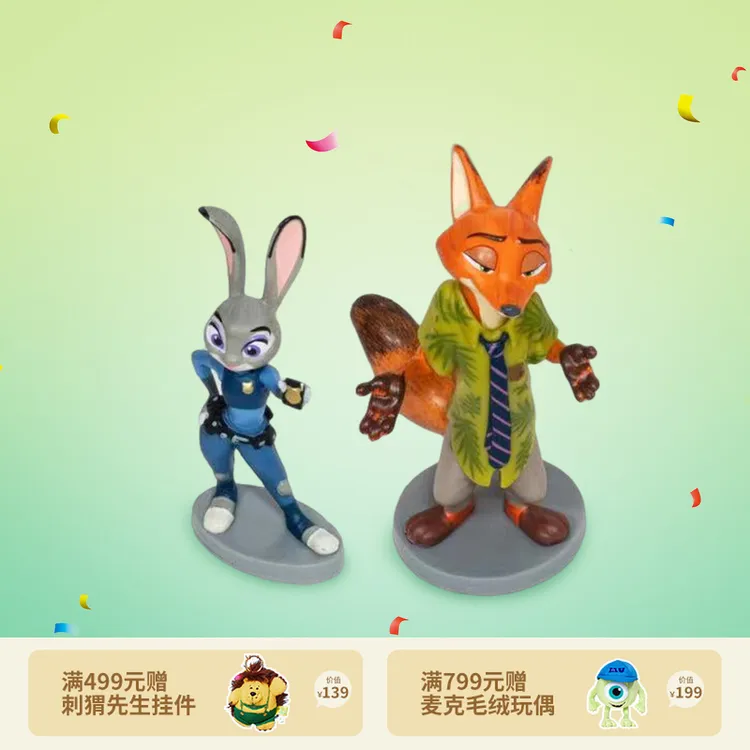 【迪士尼官旗】疯狂动物城朱迪尼克狐豹警官手办玩具礼盒摆件礼物