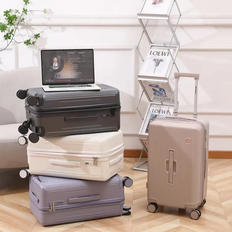 软硬适中密码箱条纹防刮旅行箱时尚防爆拉链铝合金拉杆男士网红