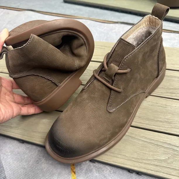 2025秋冬头层牛皮加绒保暖马丁靴真皮透气软皮软底切尔西靴男短靴