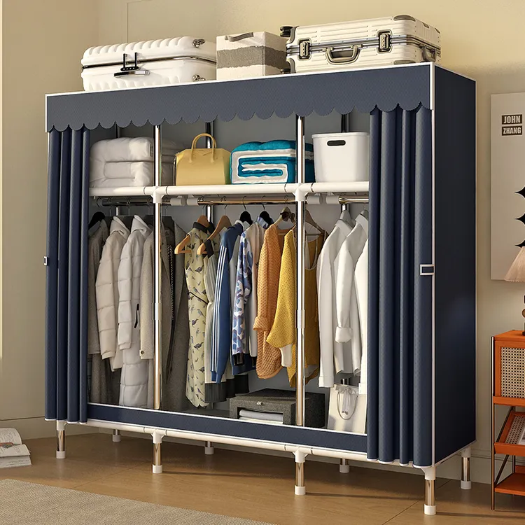 卧室家用出租房专用布衣柜全钢架加粗加固加厚结实耐用衣柜收纳柜