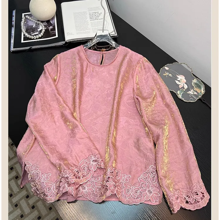 新中式国风知性风女装刺绣上衣2025早秋新款宽松显瘦百搭休闲衬衫