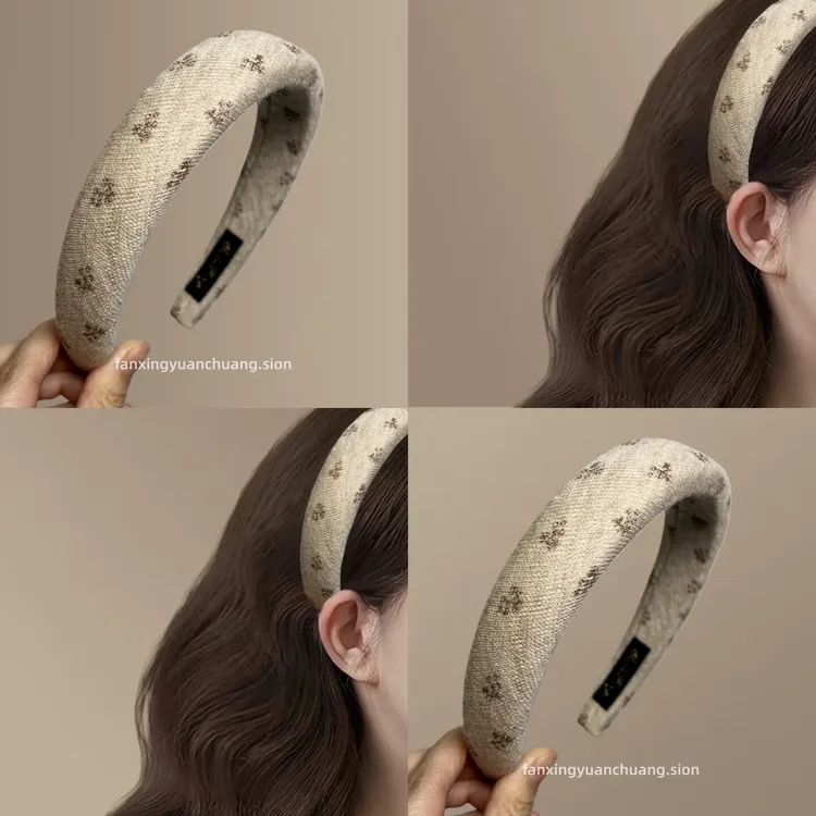 【栀花清梦】时尚小碎花针织发箍外出海绵头箍气质高颅顶旅行发卡