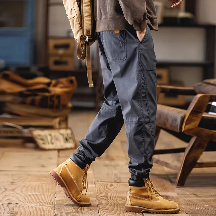 迪柯登美式工装裤男春秋款2025款宽松大码男士休闲裤男弹力束脚裤