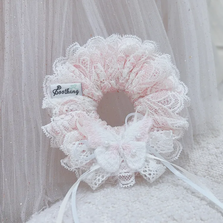 蝴蝶来信系列ins大肠发圈百搭韩版发饰可爱头饰气质波点蝴蝶结