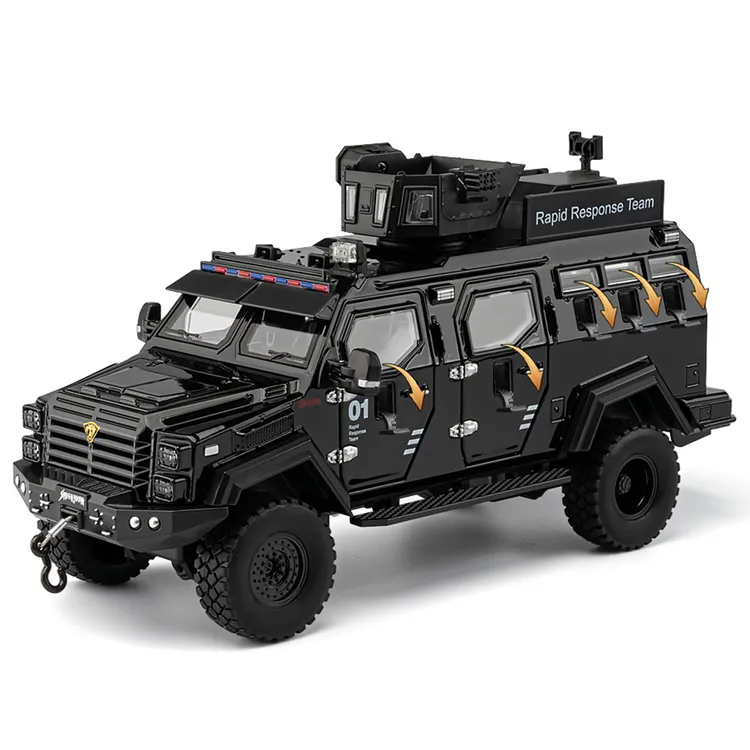 正版授权1:24剑齿虎装甲车合金车模带挂钩仿真防爆车玩具跨境
