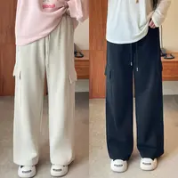 【断码捡漏】大码女装花契200斤设计师款空气层工装直筒卫裤8874-X