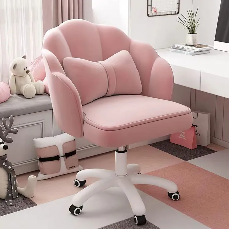 加大时尚创意旋转尼龙电脑椅子靠背卧室转椅舒适网红椅女生化妆椅