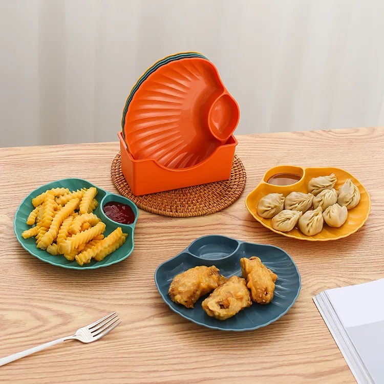 吐骨头盘碟厨房早餐小吃盘蘸料分格盘家用零食点心干果盘吐骨盘子