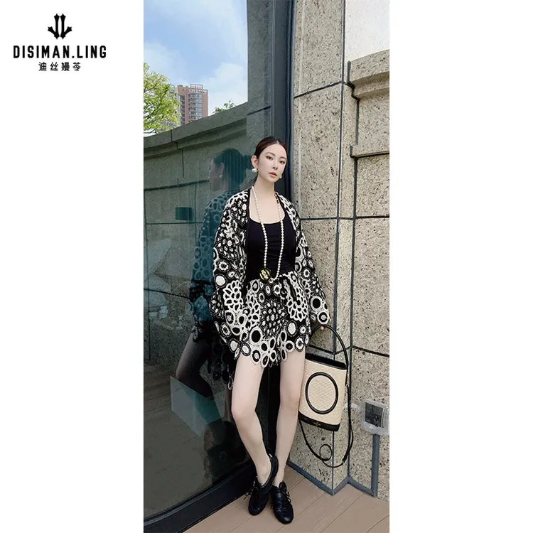 迪丝嫚苓花色二件式套装气质时尚百搭薄款宽松印花小众设计感原创