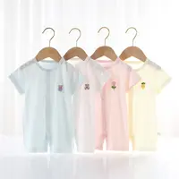 婴儿连体衣夏季夏天外出短袖薄款哈衣爬服宝宝衣服新生儿睡衣