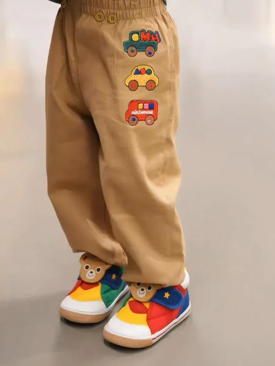 【25年秋季新款】男女宝宝刺绣小汽车梭织棉休闲长裤 柔软舒适长裤