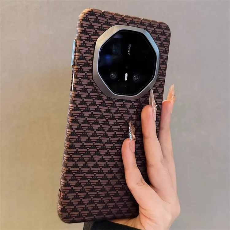 适用华为mate70rs非凡大师手机壳简约凯夫拉纹碳钎维纹全包高级感
