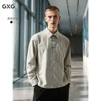 GXG男装 新中式男装国风长袖衬衫25年秋新款#G25D033054