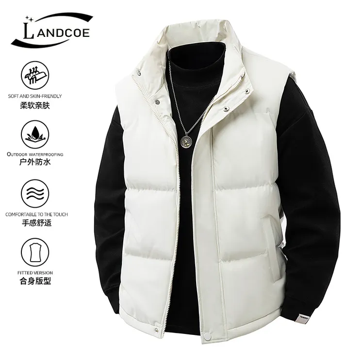 高品质秋冬季立领马甲男女同款无袖坎肩棉衣青少年保暖背心外套