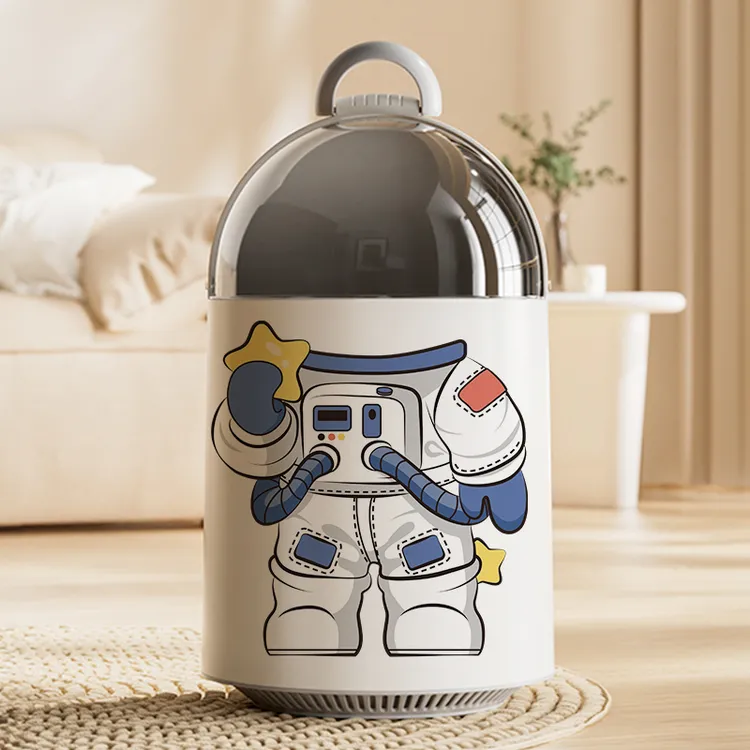 太空人吸附自动套袋垃圾桶新款家用客厅大容量带盖防臭卧室卫生间