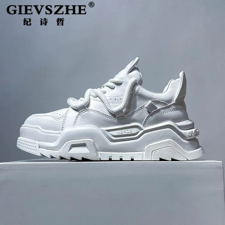 纪诗哲情侣款男女鞋小众潮鞋小白鞋厚底增高老爹秋季情侣厚底增高