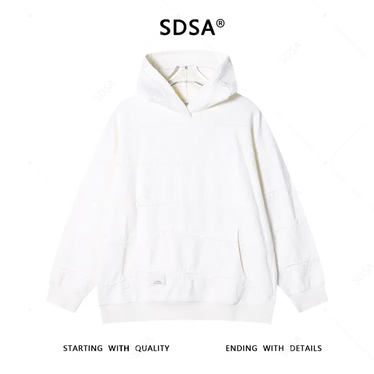 SDSA男士秋冬新款痞帅男装韩版潮牌提花连帽卫衣时尚百搭套头卫衣