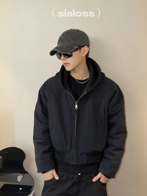 Sialoss冬季棉服加厚保暖休闲棉衣夹克男生潮流痞帅百搭短款外套