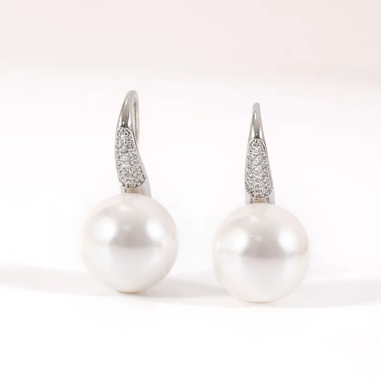 合金仿珍珠耳饰 时尚百搭珠珠耳钩优雅气质简约小众耳饰zz