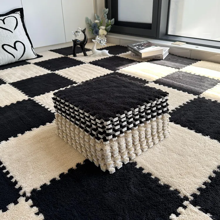 毛绒地毯卧室床边拼接地垫防滑耐脏客厅沙发茶几毯全铺垫子兔先生
