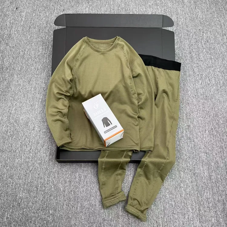 美单牛货 科技方格暖绒 男士户外运动休闲秋衣秋裤保暖套装